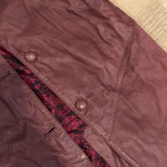 VTG Jacqueline Ferrar Genuine Leather Trench Coat size MP - Picture 16 of 16